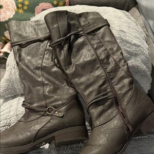Journee Collection Over the Knee Brown Boots